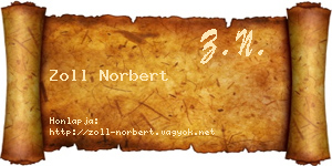 Zoll Norbert névjegykártya